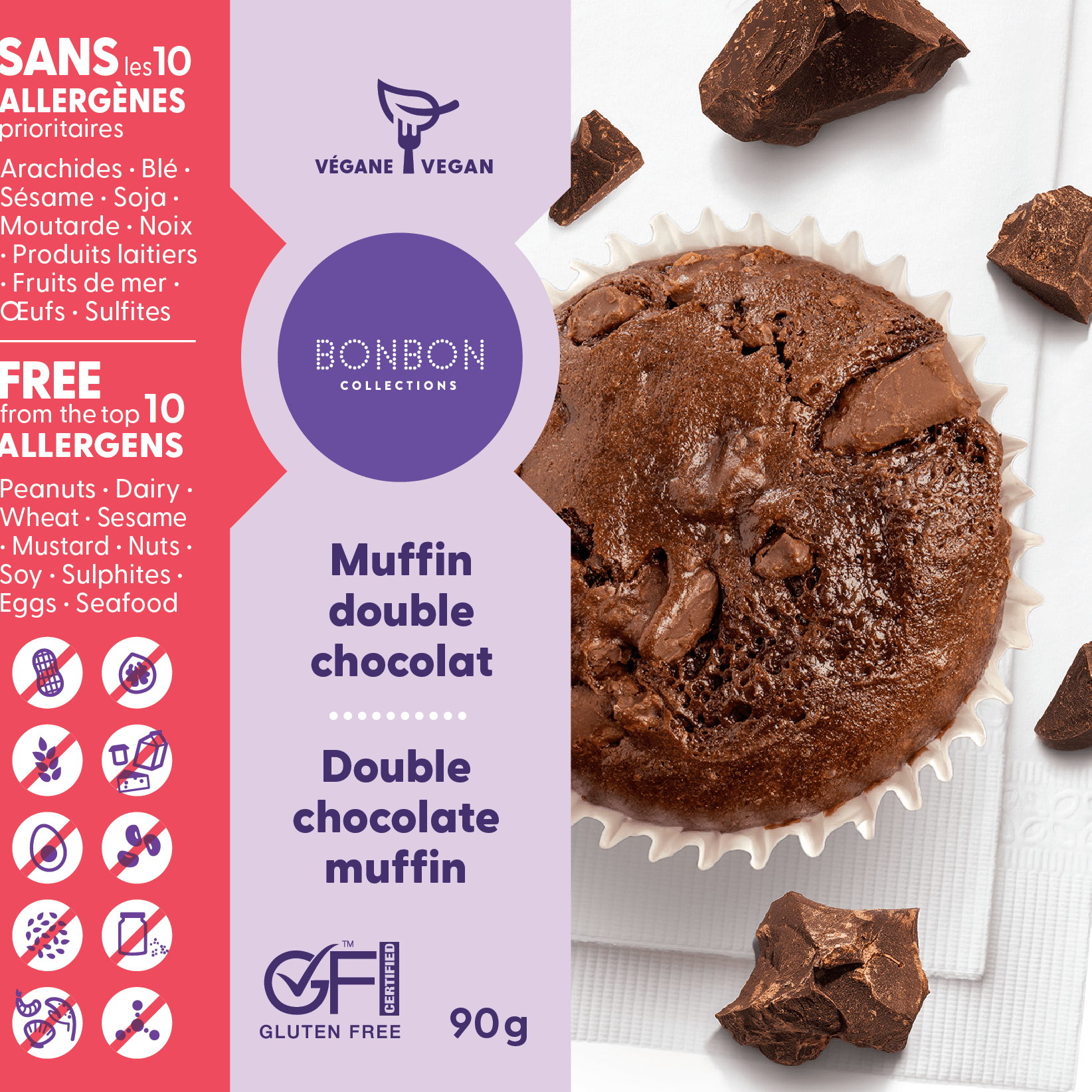 Muffin Double Chocolat Emballé Individuellement