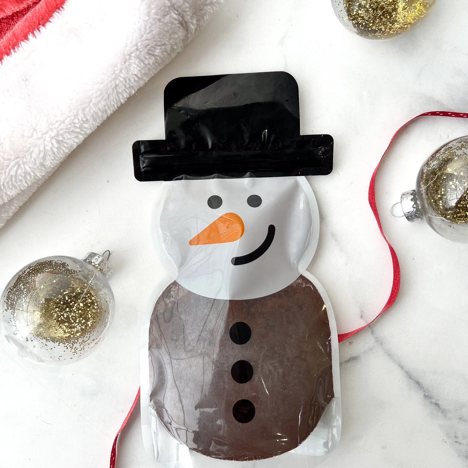 sac de chocolat chaud de noël