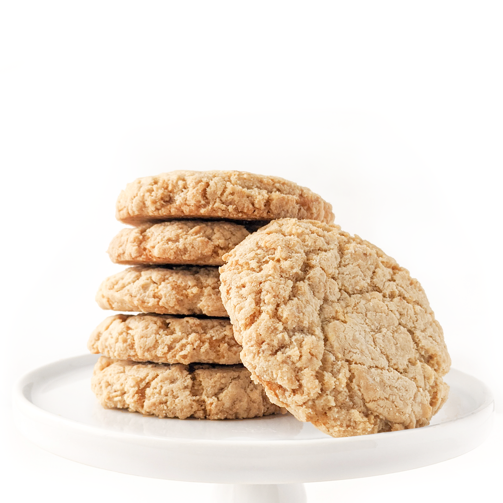 Idée de présentation des biscuits à l'avoine après avoir réalisé la recette en utilisant le mélange. Certifié végane, sans gluten et sans les 10 allergènes prioritaires. 