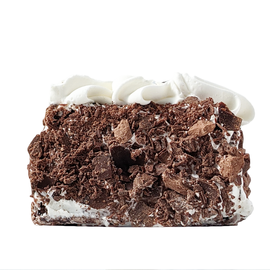 Gâteau forêt noire végane, sans gluten, sans arachides, sans oeufs, sans noix, sans produits laitiers, sans soja, sans sésame, sans fruits de mer, sans sulfite, sans moutarde.